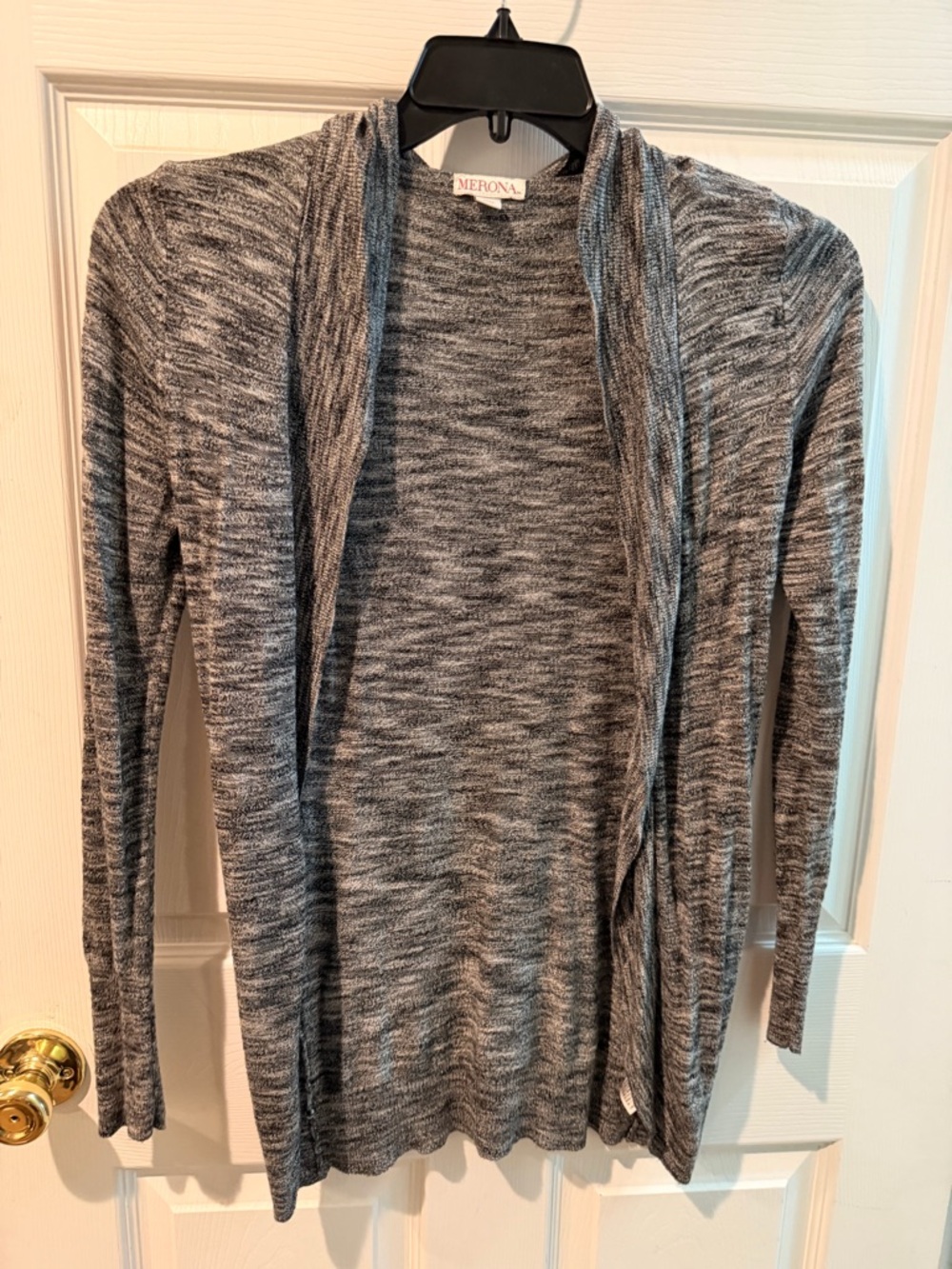 Merona Women's Black and White Open Front Cardigan Sweater